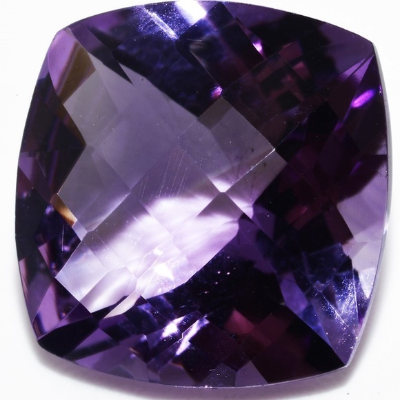 $800 9.51CT Loose Natural Amethyst Gem, Checkerboard Cushion Cut 14.09x14.06MM - Picture 6 of 7